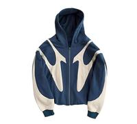 Vivoofchic Felpa Y2K Uomo Donna con Cappuccio - Felpa Harajuku Streetwear con Cerniera, Gotica Pullover Hip Hop Punk, Felpa Autunno/Inverno con Tasche e Cappuccio