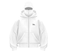 Vivoofchic Felpa Y2K Uomo Donna con Cappuccio, Felpa Streetwear con Design a Doppio Cappello, Giacca Patchwork Pullover Autunno/Inverno con Tasche e Cerniera