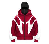 Vivoofchic Felpa Y2K Uomo Donna con Cappuccio, Felpa Streetwear con Design a Doppio Cappello, Giacca Patchwork Pullover Autunno/Inverno con Tasche e Cappuccio