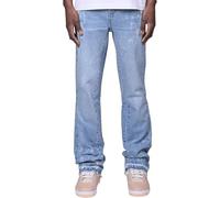 Vivoofchic Jeans Flared da Uomo, Y2K Streetwear Baggy Jeans con Design e Tasche, Bootcut Denim Pantaloni per Il Tempo Libero in Stile Hip Hop Cowboy, Azzurro, S