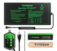 VIVOSUN 25x52cm Set Combinato Tappetino Riscaldante per Piantine e Termostato Digitale, Tappetino Riscaldante Idroponico Certificato UL & Met per Germinazione, Giardinaggio Interno, Serra