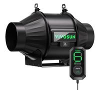 VIVOSUN AeroZesh T4 Ventola Aspirazione 100mm Ventilatore da Condotto Estrazione 357 m³/h con Regolatore di Velocità E12 Controllo PWM, Programmabile per Tende di Coltivazione e Ventilazione Indoor
