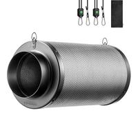 VIVOSUN Filtro A Carbone Attivo 150mm 6 Pulgadas Control De Olores con Carbón Australiano para Extractor Ventilación Grow Tent Cultivo Interior Invernadero con Prefiltro, Nero