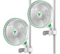 VIVOSUN Kit da 2 Grow Ventilatori Clip Smart AeroWave E6 Gen2, 6" Motore EC, Controllo APP/WiFi con Timer, 5 Velocità, Oscillante 12W IP54, per Grow Tent e Coltivazione Idroponica, Bianco