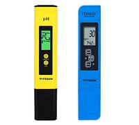 VIVOSUN Kit Metro pH e TDS Digitale 3 in 1, Penna con Alta Precisione 0,01pH e ±2% TDS/EC, Misura Temperatura, Certificato UL, per Idroponica, Piscina e Acquario, Giallo-Blu