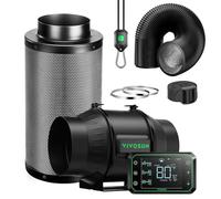 VIVOSUN Kit Smart Air Filtration PRO T6 da 15,2 cm, Ventola in Linea AeroZesh T6 con Temperatura GrowHub E42A, controller WiFi per umidità, filtro a carbone e Canalizzazione, sistema di Raffreddamento