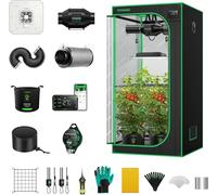 VIVOSUN Set Completo per Tenda da Grow 80x80x160cm, Lampada LED a Spettro Completo 150W, con Ventilazione Automatica e Circolazione, Kit Coltivazione Indoor con controller GrowHub E42A