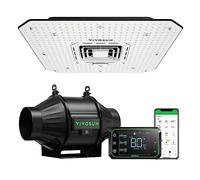 VIVOSUN Sistema di Coltivazione Intelligente con AeroLight A100SE 100W LED con Ventola di Circolazione, AeroZesh T4 4 pollici 210 CFM Inline Duct Fan e GrowHub E42A WiFi-Controller