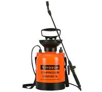 VIVOSUN Spruzzatore Nebulizzatore a Pressione 3 Litri con Cinghia Spalla Regolabile, per Irrorazione Piante, Irrigazione Giardino, Orto e Pulizia Domestica, Colore Arancione