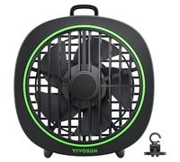 VIVOSUN Ventilatore Da 10 cm AeroWave D4, Con Gancio Removibile, Flusso Potente E Silenzioso, 3 Velocità, Angolo Aggiustabile, Per Idroponica, Circolazione Aria E Raffreddamento Nero