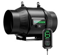 VIVOSUN Ventilatore da Condotto AeroZesh T6 150 mm 693 m³/h Ventilatore di Estrazione con Regolatore di Velocità E12, Controllo PWM, Programmabile per Tende di Coltivazione e Ventilazione Indoor