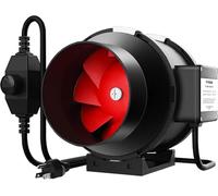 VIVOSUN Ventilatore Inline 150mm, 663m³/h con Motore EC Super Silenzioso, Estrattore con Regolatore di Velocità, Ventilatore a Canale per Grow Box, Grow Tent, Serra e Idrocoltura