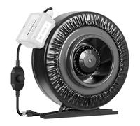 VIVOSUN Z6 - Ventilatore a condotto in linea da 15,2 cm, ventola di ventilazione 440 CFM, regolatore di velocità variabile per tenda di coltivazione, ventilazione giardino interno, nero