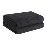VIVOTE 2 Pezzi Strofinacci da Tè in Microfibra, Strofinacci da Cucina Neri, Strofinacci da Tè Premium Ultra-morbidi e Assorbenti, Panno per la Pulizia Resistente 40X70cm 380gsm