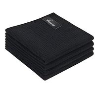 VIVOTE Panno in microfibra nero per waffle da cucina, super assorbente e spesso, per la casa, senza pelucchi, per la polvere, 30 cm x 30 cm, 4 pezzi