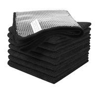 VIVOTE Panno per la Pulizia in Microfibra,Panni da Cucina,Set Strofinacci Cucina,Premium Stracci Cucina,Asciugamani da Cucina, Super Morbido e Assorbente,8 Pezzi,Canovacci Cucina 30 X 30 cm (Nero)