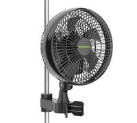 VivoVerdant Ventilatore Grow con clip, motore EC, IP-54 da 6 pollici per Grow Tent, ventilatore oscillante a morsetto per il fissaggio su aste Grow Tent, nero
