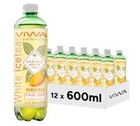 VIWA VITAMIN WATER Tè Gelato Bianco Bevanda Rinfrescante Zero Zucchero con Vitamine e Minerali Gusto Mango, 600 ml, Confezione da 12, White Tea