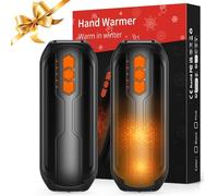 VIWAVE 2 Pezzi Scaldamani Elettrico,Scaldino Elettrico con LED,5 Livelli Fino a 55 ℃,USB Scaldamani Ricaricabile,Portatile per Attività Invernali All’aperto,Caccia,Regali Adatti Donna Uomini