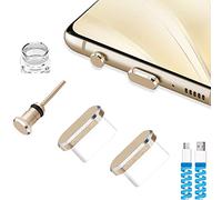 VIWIEU Tappi antipolvere USB C, porta di ricarica per telefono cellulare e jack per auricolari, compatibili con Samsung Galaxy Pixel, OnePlus, laptop, MacBook Pro, dorato, confezione da 2