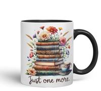 Vixar Just One More - Tazza colorata con scritta "Just One More Chapter", 325 ml, colore: nero