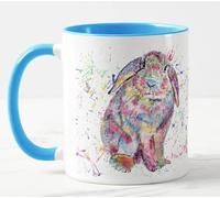 Vixar Lop Coniglio Orecchie di Coniglio Acquerello Arcobaleno Tazza Colorata Tazza Regalo Compleanno Pasqua Lavoro Ufficio Natale Tè Caffè