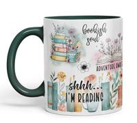 Vixar Shhh… I'm Reading - Tazza colorata Bookish Soul, 325 ml, verde scuro