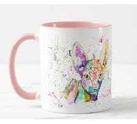 Vixar Sphynx - Tazza colorata con gatto acquerello, idea regalo per compleanno, lavoro, ufficio, Natale, tè, caffè (rosa)