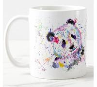 Vixar Tazza colorata con motivo a forma di panda, acquerello, arcobaleno, idea regalo, compleanno, lavoro, ufficio, tè di Natale, caffè (bianco)