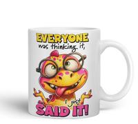 Vixar Tazza in ceramica colorata con scritta "Everyone was Thinking It - I Just Said It", 325 ml, divertente regalo sarcastico (bianco)