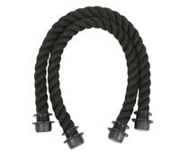 VIXDA 1 Paio di Manici Lunghi e Corti in Corda di Canapa Naturale Nera per Accessori O Bag, Borse da Donna Obag, Borse Classiche Mini
