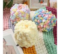 VIXDA 100 g/Rotolo di Filato Pompon, 40 m, Piccole Palline di Velluto sfumate, Filo di Lana, Fai da Te, Tessuto a Mano, Coperta, Sciarpa, Cappelli, Filato per Uncinetto