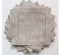VIXDA 12 Pezzi tovaglioli da Cocktail tovaglioli in Tessuto di Cotone e Lino 8"x 8" (20x20 cm)