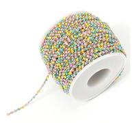 VIXDA 2 Metri Collana in Oro Catena in Acciaio Inox Perline Smaltate Colorate Catene all'Ingrosso per La Produzione di Gioielli Catena Risultati Componenti Fai da Te