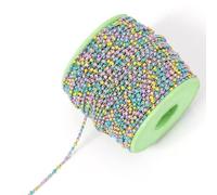 VIXDA 2 Metri Collana in Oro Catena in Acciaio Inox Perline Smaltate Colorate Catene all'Ingrosso per La Produzione di Gioielli Catena Risultati Componenti Fai da Te