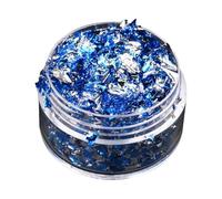 VIXDA 2 Pezzi di Fiocchi di Lamina d'oro Imitazione, frammenti di Foglia d'oro Blu, Fiocchi di Lamina in Lega Colorata per Decorazioni per Unghie, Pittura, Arti e Mestieri, Carta