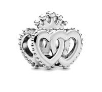 VIXDA 2 Pezzi Pendenti placcati in Argento con Ciondolo a Forma di Cuore con Diamanti per Donne Moda Fai da Te Bracciale Collana Gioielli Accessori