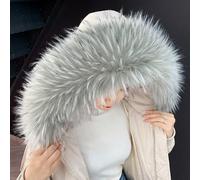 VIXDA 80 cm Collare Moda Pelliccia Finta Sciarpa di Pelliccia di Procione Inverno Cappuccio Pelliccia Decorazione Finta Pelliccia Collo di Pelliccia per Parka Giù Cappotto