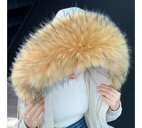 VIXDA 80 cm Collare Moda Pelliccia Finta Sciarpa di Pelliccia di Procione Inverno Cappuccio Pelliccia Decorazione Finta Pelliccia Collo di Pelliccia per Parka Giù Cappotto