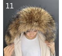 VIXDA 80 cm Collare Moda Pelliccia Finta Sciarpa di Pelliccia di Procione Inverno Cappuccio Pelliccia Decorazione Finta Pelliccia Collo di Pelliccia per Parka Giù Cappotto