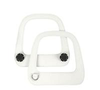 VIXDA Manico in Pelle PU con Bordo Finto Dipinto, Grande, oblungo, con Anello a D Color Argento Nero, per Borsa Obag Standard, Parti O Bag