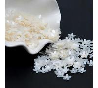 VIXDA Paillettes Bianche opache da 10 mm, con Cinque Dita, a Forma di Fiore, per Cucito, Artigianato, Abbigliamento Femminile, Accessori, 20 g/Lotto