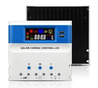 VIXKPIRR 60A PWM Regolatore di Carica 12V/24V/48V Auto,60A Regolatore di Carica Pannello Solare Display LCD Doppia Porta USB,12V/24V/48V Regulador de Carga Solar Controller per Batterie GEL/SLD/FLD/LI