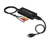 VIXLW Adattatore da RCA a HDMI, da AV a HDMI 1080P, Mini Composite Adapter mit PAL/NTSC, Für PC/TV/WII/PS1-3/STB/VHS/VCR/Blu-ray Player, Kompatibel mit Windows & Mac (Plug & Play)
