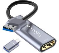 VIXLW Scheda di acquisizione video da HDMI a USB 4K Full HD 1080p, per Windows Linux Mac OS, Camera/DV/Streaming/Gioco/Trasmissione in Diretta (Argento)