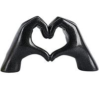 VIXPET Ornamenti in resina d'amore, scultura in resina con gesto di cuore nordico, decorazione di statuetta d'amore a mano astratta in resina - oro-Black