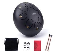 VixxNoxx Tamburo antipioggia per giardino, 15,2 cm, 8 note, in acciaio, strumento a percussione per yoga, meditazione e terapia del suono, regalo per adulti, con borsa, mazze e libro delle canzoni