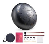 VixxNoxx Tamburo di Lingua in Acciaio, Tamburo Pioggia per Esterni Giardino 10 Pollici 25 cm 11 Toni Steel Tongue Drum Rain Drum Chiave a C Strumento di Percussione a Mano (Argento)