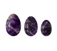 VIYOLI 3 pz/set ametista naturale Yoni Egg Donne Esercizio di Kegel Uovo di Giada Muscolo Stringendo Uovo di Cristallo di Kegel-Uova non forate