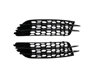 VIYOLI Griglie paraurti Anteriore per A-UDI A6 C7 Berlina Standard Bunper Modello 2012-2015 2PCS ABS Fendinebbia Griglia Griglia Copertura 4G0807681,4G0807682 (Color : Black Line)